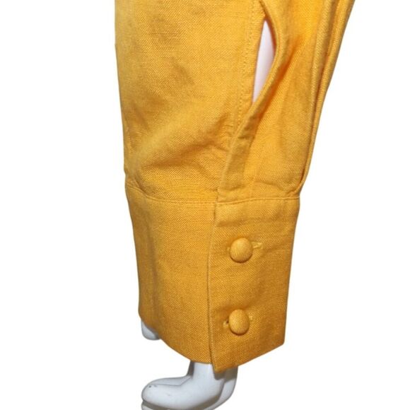 & OTHER STORIES Crop Top, 12, Yellow, Grommet/Strappy, Long Sleeve, V-neck Linen - Picture 10 of 16